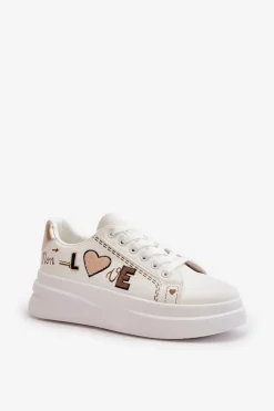 Boto Buty Sportowe Na Platformie|Sneakersy Damskie*Sneakersy Damskie Na Platformie Z Ozdobnym Napisem Białe Orlian