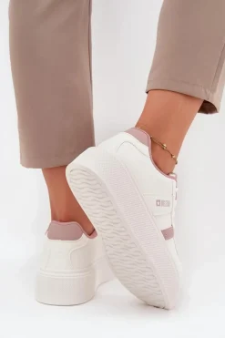 Big Star Shoes Sneakersy Damskie Na Platformie Big Star SS274346 Białe