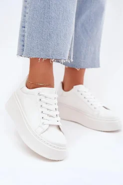 Boto Buty Sportowe Na Platformie|Sneakersy Damskie*Sneakersy Damskie Na Platformie Białe Sallira Biały