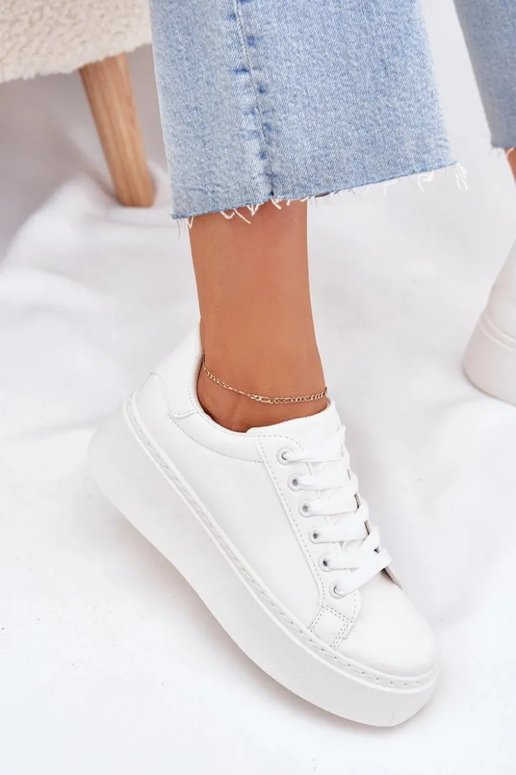 Boto Buty Sportowe Na Platformie|Sneakersy Damskie*Sneakersy Damskie Na Platformie Białe Sallira Biały