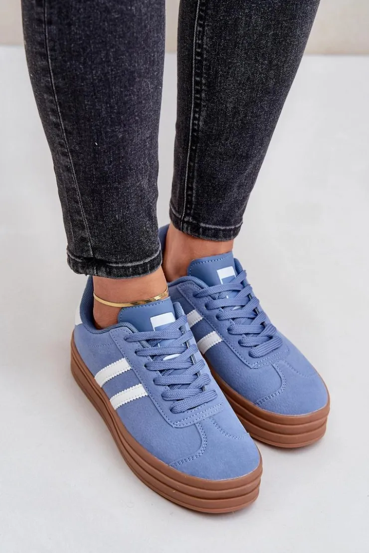 Boto Buty Sportowe Na Platformie|Sneakersy Damskie*Sneakersy Damskie Na Platformie e Egelia Niebieski