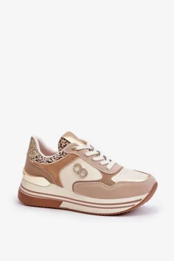 Discount Boto Sneakersy Damskie Na Platformie Beżowe Debizia