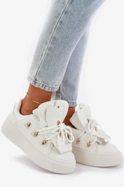 New Boto Sneakersy Damskie Na Platformie Białe Dolistana Biały