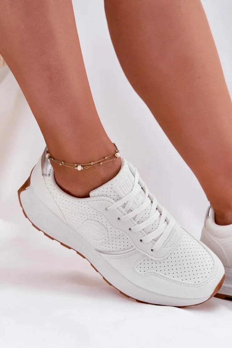 Big Star Shoes Buty Sportowe Na Platformie|Buty Sportowe Big Star*Sneakersy Damskie Na Platformie Big Star RR274487 Hi-Poly System Białe Biały