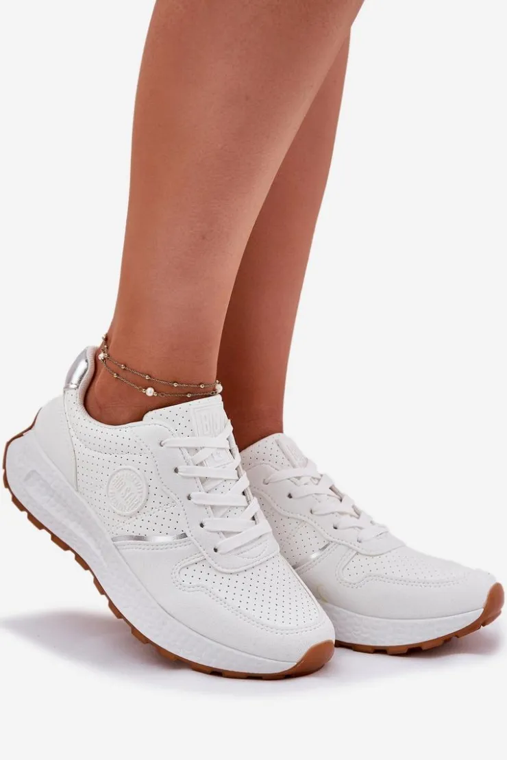 Big Star Shoes Buty Sportowe Na Platformie|Buty Sportowe Big Star*Sneakersy Damskie Na Platformie Big Star RR274487 Hi-Poly System Białe Biały