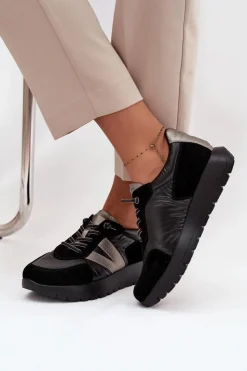 Damskie Buty damskie Vinceza Sneakersy Damskie Na Platformie Vinceza 58561 Czarne