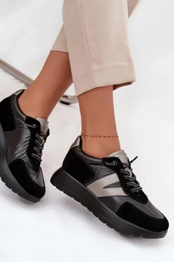 Damskie Buty damskie Vinceza Sneakersy Damskie Na Platformie Vinceza 58561 Czarne