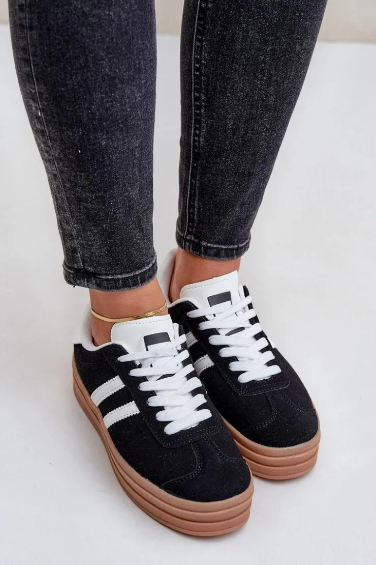 Boto Buty Sportowe Na Platformie|Sneakersy Damskie*Sneakersy Damskie Na Platformie Czarne Egelia