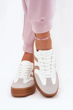 Damskie Evento Sneakersy Damskie Na Platformie Białe Tolianna