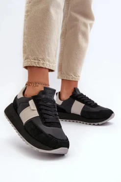 Damskie Big Star Shoes Sneakersy Damskie Na Platformie Big Star NN274502 Memory Foam System Czarne