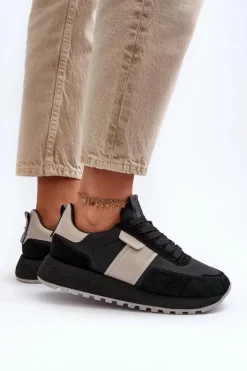 Damskie Big Star Shoes Sneakersy Damskie Na Platformie Big Star NN274502 Memory Foam System Czarne