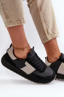 Damskie Big Star Shoes Sneakersy Damskie Na Platformie Big Star NN274502 Memory Foam System Czarne