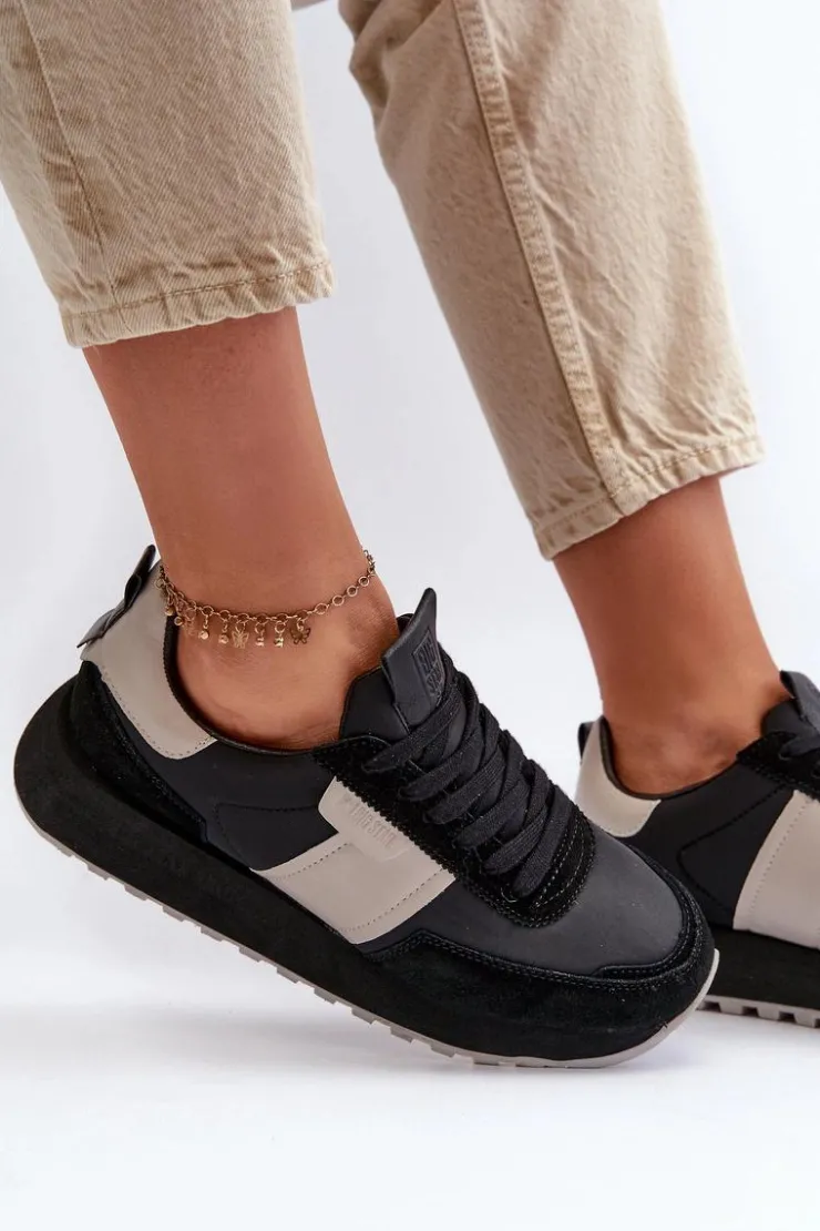 Damskie Big Star Shoes Sneakersy Damskie Na Platformie Big Star NN274502 Memory Foam System Czarne