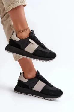 Damskie Big Star Shoes Sneakersy Damskie Na Platformie Big Star NN274502 Memory Foam System Czarne