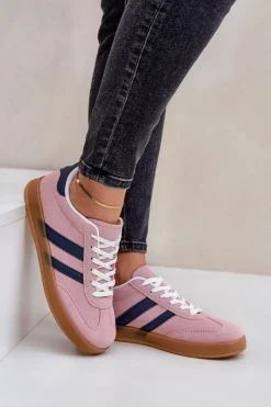 Damskie Boto Sneakersy Damskie Niskie Różowe Ennorwen