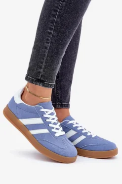 Online Boto Sneakersy Damskie Niskie Niebieskie Ennorwen