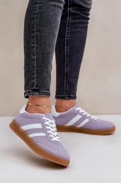 Damskie Boto Sneakersy Damskie Niskie Fioletowe Ennorwen