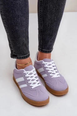 Damskie Boto Sneakersy Damskie Niskie Fioletowe Ennorwen