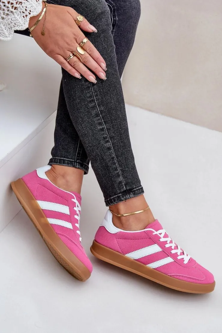Boto Sneakersy Damskie*Sneakersy Damskie Niskie Fuksja Ennorwen