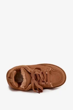 Damskie Boto Sneakersy Damskie Ocieplane Futerkiem Camel Cyrissa