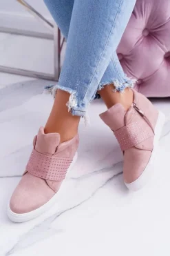 Best Boto Sneakersy Damskie Różowe Lu Boo Cekiny PinkSugar