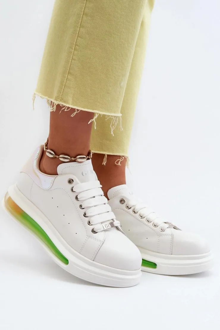 GOE Sneakersy Damskie*Sneakersy Damskie Skórzane NN2N4029 Białe Biały