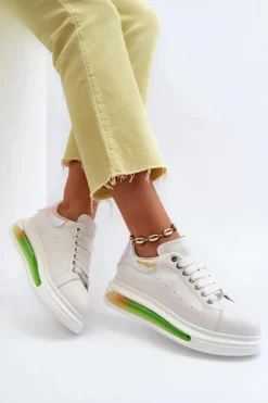 GOE Sneakersy Damskie*Sneakersy Damskie Skórzane NN2N4029 Białe Biały