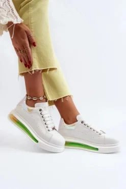 GOE Sneakersy Damskie*Sneakersy Damskie Skórzane NN2N4029 Białe Biały