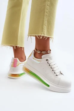 GOE Sneakersy Damskie*Sneakersy Damskie Skórzane NN2N4029 Białe Biały