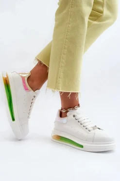 GOE Sneakersy Damskie*Sneakersy Damskie Skórzane NN2N4029 Białe Biały