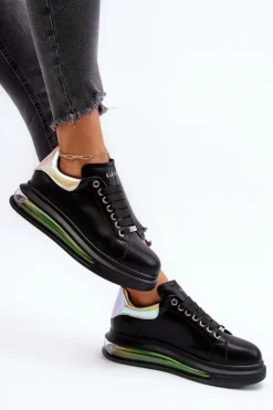 Online GOE Sneakersy Damskie Skórzane NN2N4030 Czarne Czarny