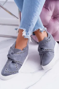 Damskie Boto Sneakersy damskie Szare Koturny LU BOO Margo