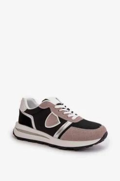 Boto Sneakersy Damskie*Sneakersy Damskie Z Brokatem Czarne Velaniela