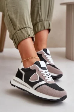 Boto Sneakersy Damskie*Sneakersy Damskie Z Brokatem Czarne Velaniela