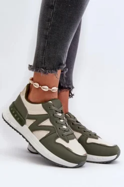 Boto Sneakersy Damskie*Sneakersy Damskie Z Eko Skóry Zielone Kaimans Zielony