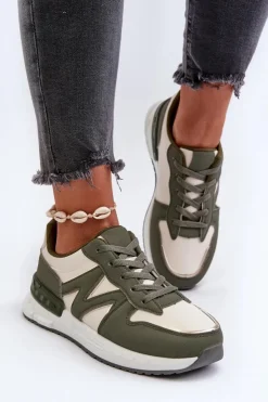 Boto Sneakersy Damskie*Sneakersy Damskie Z Eko Skóry Zielone Kaimans Zielony