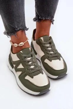 Boto Sneakersy Damskie*Sneakersy Damskie Z Eko Skóry Zielone Kaimans Zielony