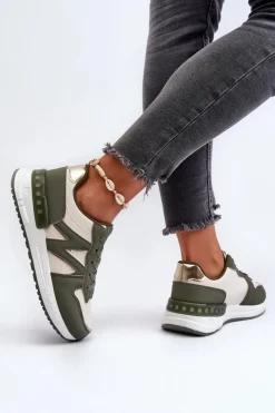 Boto Sneakersy Damskie*Sneakersy Damskie Z Eko Skóry Zielone Kaimans Zielony