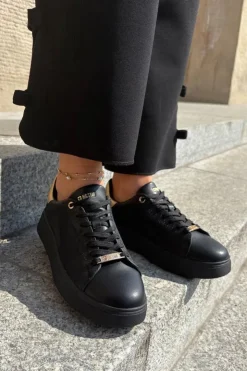 Discount Big Star Shoes Sneakersy Damskie Z Eko Skóry Big Star RR274257 Czarne Czarny