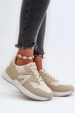 Discount Boto Sneakersy Damskie Z Eko Skóry Beżowe Vinelli Beżowy