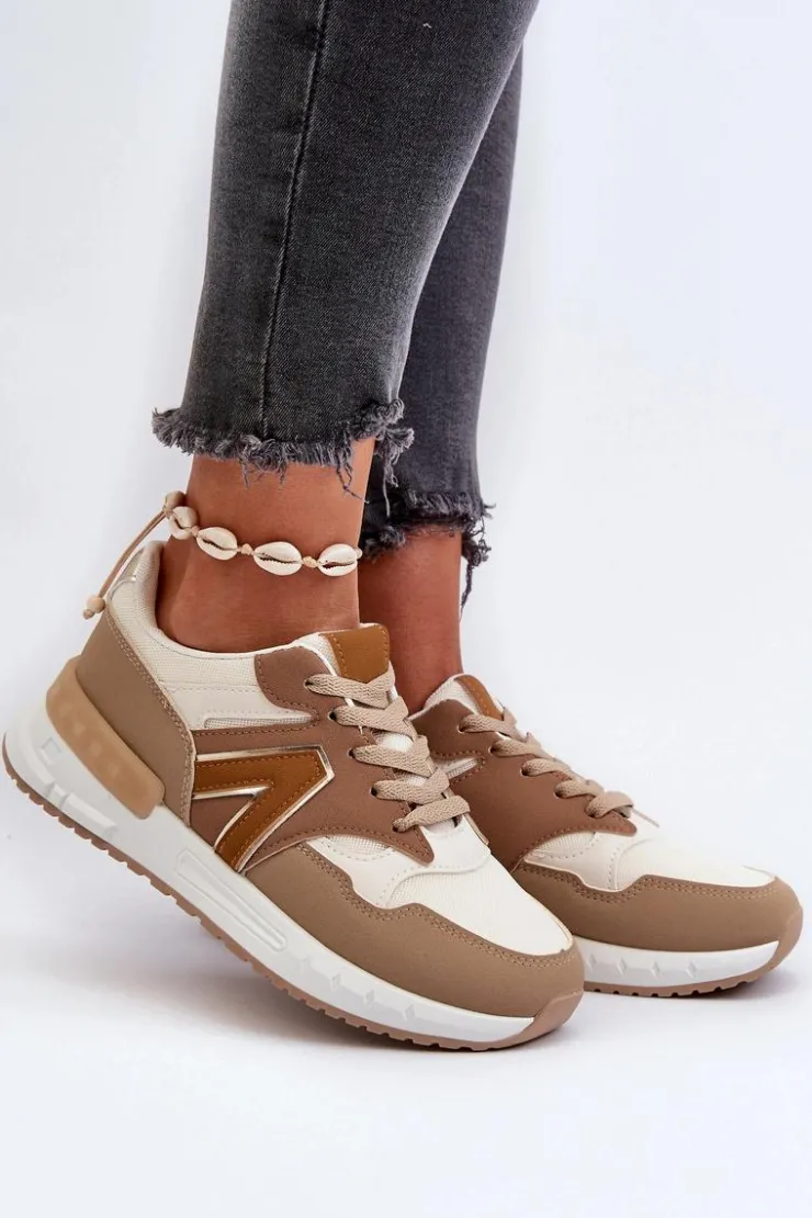 Boto Sneakersy Damskie*Sneakersy Damskie Z Eko Skóry Brązowe Vinelli Brązowy