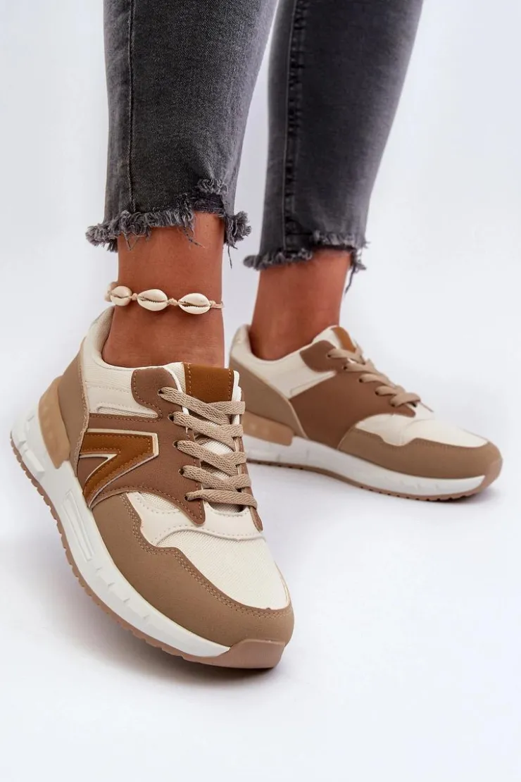 Boto Sneakersy Damskie*Sneakersy Damskie Z Eko Skóry Brązowe Vinelli Brązowy