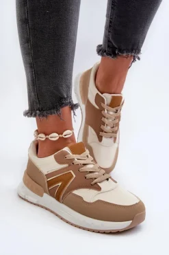 Boto Sneakersy Damskie*Sneakersy Damskie Z Eko Skóry Brązowe Vinelli Brązowy