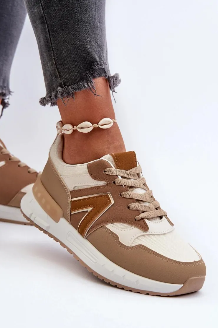 Boto Sneakersy Damskie*Sneakersy Damskie Z Eko Skóry Brązowe Vinelli Brązowy