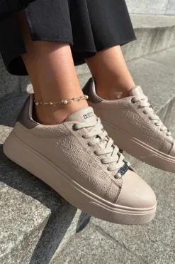 Damskie Big Star Shoes Sneakersy Damskie Z Eko Skóry Big Star RR274259 Beżowe