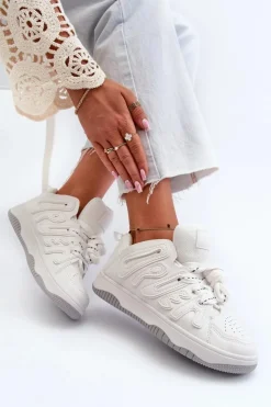 Boto Sneakersy Damskie*Sneakersy Damskie Z Eko Skóry Białe Berilla