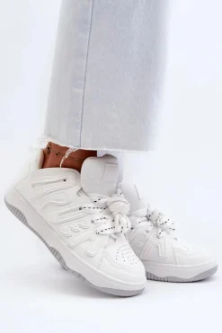 Boto Sneakersy Damskie*Sneakersy Damskie Z Eko Skóry Białe Berilla