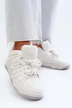 Boto Sneakersy Damskie*Sneakersy Damskie Z Eko Skóry Białe Berilla