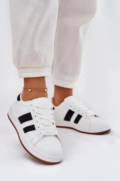 Evento Sneakersy Damskie*Sneakersy Damskie Z Eko Skóry Białe Arlenina