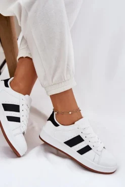 Evento Sneakersy Damskie*Sneakersy Damskie Z Eko Skóry Białe Arlenina